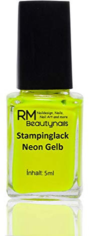 Stampinglack Neon Gelb 5ml Stamping Lack Nagellack Nail Polish RM Beautynails