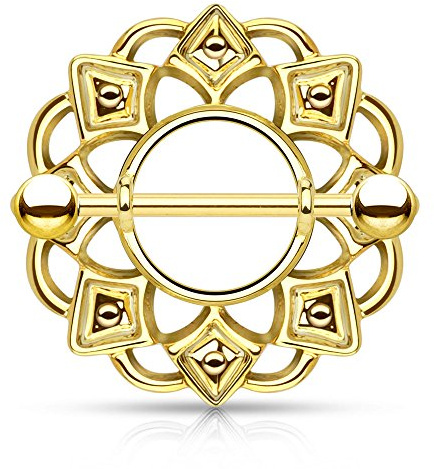 eeddoo Brustwarzen-Piercing Tribal Silber Edelstahl