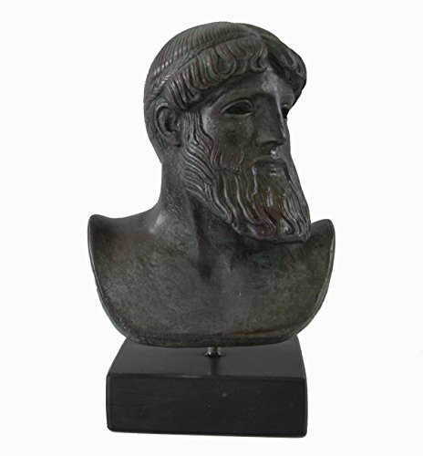 Estia Creations Artemision Zeus – Poseidon Antike griechische Gott Skulptur Statue Büste mit Bronze-Farbeffekt