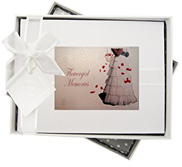 White Cotton Cards Bridesmaid Wedding, Small Photo Album, Dress, Fabric, 16 x 20.5 x 4 cm