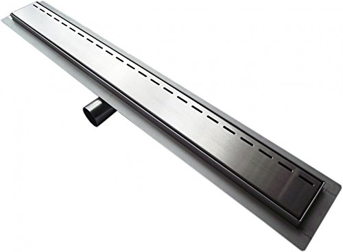 BERNSTEIN - Caniveau douche italienne Acier 100cm Siphon évacuation, Drain de douche Filtre à cheveux Cache Chrome A carreler, Réglable, Extra plat, anti-odeurs - G014