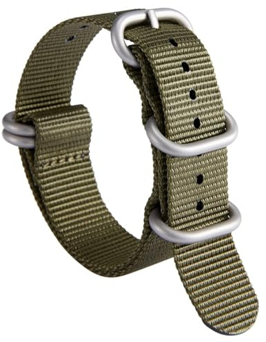 BINLUN Cinturino per Orologio in Nylon G10 Cinturini Militare Premium Balistico Multicolori per Uomo Donna 18 mm 19 mm 20 mm 21 mm 22 mm 23 mm 24 mm con Fibbia in Acciaio Inossidabile Argento/Nero
