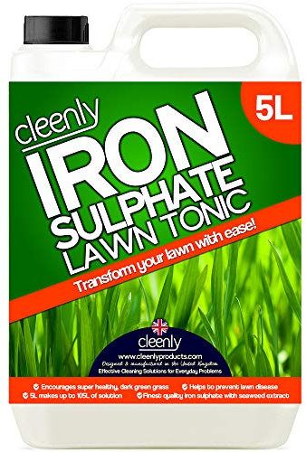 Cleenly Iron Sulphate Lawn Tonic Liquid - Transforms Lawns, Hardens Turf and Greens Grass - Helps to Prevent Lawn Disease and Fungal Attacks (5 Litres)