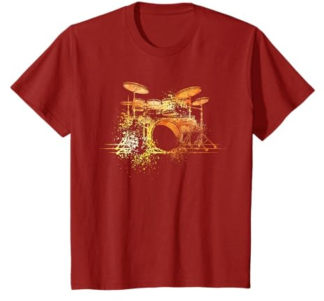 Grunge Rock Heavy Metal Punk Drummer Band Musik Drumsticks Vintage Schlagzeug T-Shirt für Schlagzeuger und Schlagzeugbegeisterte (Herren, Unisex Kinder) - Schwarz, Kurzarm, T-Shirt, S