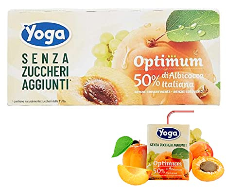Yoga Succo Optimum Albicocca Senza Zuccheri Aggiunti 8 Confezioni da 3 x 200 ml