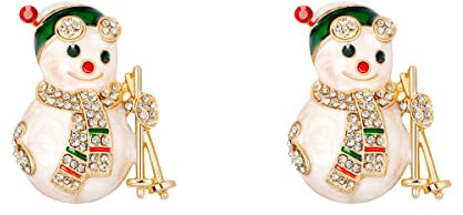 PartyKindom 2 Pièces Broche en Cristal De L'aiic Broches en Émail De Noël De Guirlande De Noël s De De Fête De De en Métal La Chemise Pince à Linge