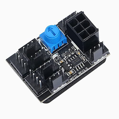 3 Pin 4 Pin Fan Adapter PWM PC Chassis Kühler Hub 8-Wege Splitter 12V Geschwindigkeitsregler mit 6-Pin Power Port