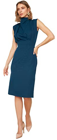TRENDYOL Damen Hohe Kragenkleid. Dress, Öl, 40 EU