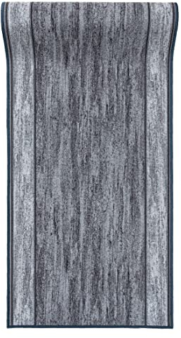 Mazovia Läufer Flur 100x325cm Anthrazit Grau Klassisch 90er-Retro Weich | Teppichläufer für Küche Waschküche Schlafzimmer Rutschfest Wetterfest Pflegeleicht Gummiunterseite Kurzflor Verkauf pro Meter