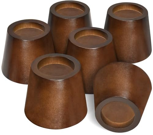 Sopicoz MCJI0 Betterhöhungen, Holz, Gummibaumholz, Braun, 6 Stück, 2 inch Round