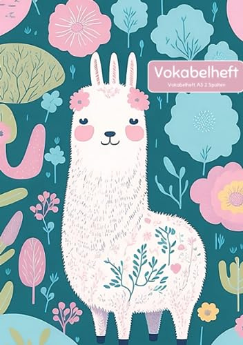Vokabelheft A5 2 Spalten: 78 linierte Seiten mit 2 Spalten - Register A-Z für über 1400 Vokabeln - für verschiedene Sprachen (Englisch, Spanisch, ... Perfekt für alle, die Vokabeln lernen möchten
