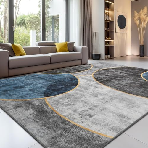 Sour Lemon Rugs Living Room Large 200x290 - Machine Washable Rug - Area Rugs for Bedroom - Large Boho Rug Vintage Rugs Anti Slip Fluffy Carpet for Living Room, Bedroom