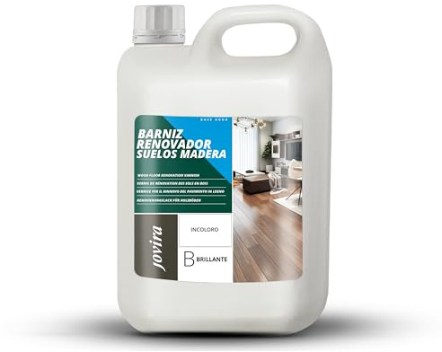 JOVIRA PINTURAS Barniz Renovador Protector para Suelos Laminados, Parqué y Madera – Decora, Protege y Disimula Arañazos – Resistente a Manchas y Desgaste.. (2 Litros, Brillante) F-99B