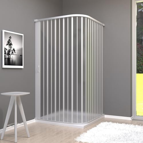 OLIMPO DOCCE - Box Doccia 2 lati angolare soffietto in pvc bianco - 120x80