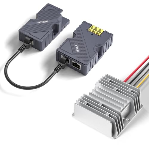 EDUP Starlink Gen2 GigE PoE Injector 150W, Starlink Dishy Kabeladapter zu RJ45, Starlink DC Step UP Konverter 12V zu 48V, Für Starlink Dishy V2 Internet Kit Satellitennetzwerk zu Router/PC