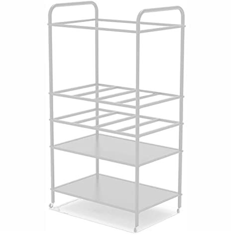 Cart de Organizador de Tajinas de Yoga Comerciales, Bolas de Yoga/Estante de Almacenamiento de Bola de Velocidad de Onda Independiente, para Hogar/Gimnasio/Estudios, con Ruedas/White