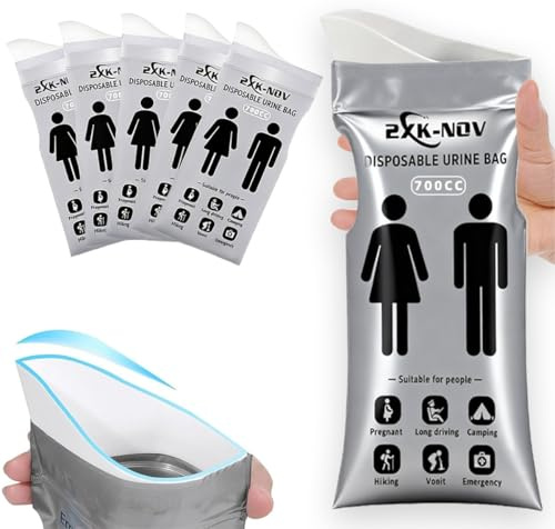 Einweg Urinbeutel für Unterwegs Damen und Herren, Reisetoilette Auto | Urinal Frauen, Nottoilette für das Auto, Urinflasche, Pinkelflasche für Männer, Pissbeutel, für Camping, Fernreisen, Konzerte