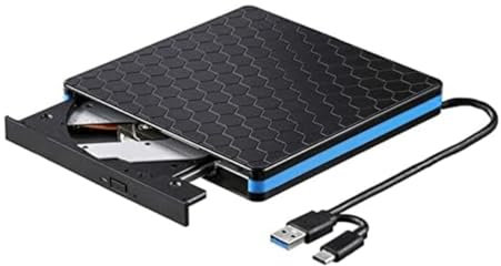 melairo Lettore Dvd unità Ottica Esterna Type-C USB 3.0 Masterizzatore CD/Dvd 2 in 1 Lettore di Schede unità RW Lettore unità Ottica Esterna