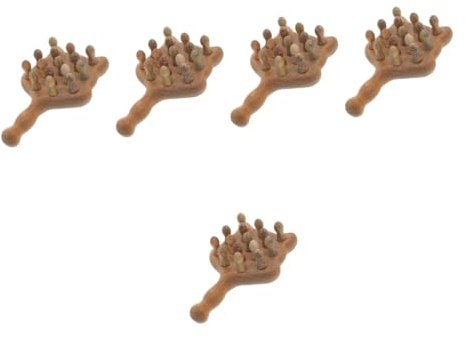 Beaupretty 5 Stück Katzen Massagekamm Holz Massagegerät Körpermassagegerät Holz Massagekamm Kopfhaut Praktisches handwerk