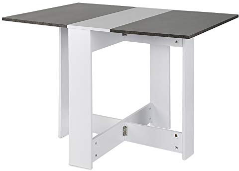 Klapptisch Laptoptisch Klappbarer Beistelltisch mit klappbaren Flügeln Finish und Eiche Klapptisch mit 2 Ansteckplatten aus Melamin Spanplatte