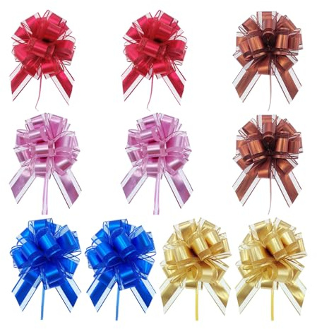 USHXVG 10 Pieces Decorative Ball Flowers, Car Decoration Arch Flowers, Gift Wrapping Ribbons, Wedding Decoration Hand-Drawn Flowers, Flower Basket Decoration Ball Flowers