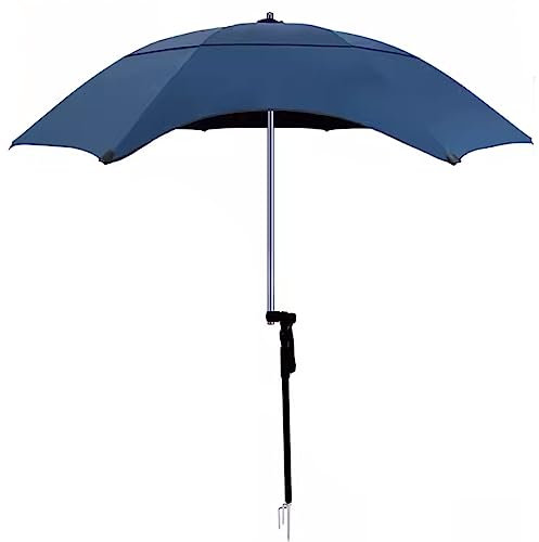 FLNOZAMZ Angelschirm mit Bodengabel, zusammenklappbarer Sonnenschutz-Angelschirm für den Außenbereich, vergrößerte Schirmfläche, Kohlefaser-Skelett, für Strandterrasse (2.2m)