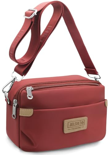 REETEE Umhängetasche Damen Wasserdicht Nylon Kleine Handtasche Damen mit Vielen Fächern Crossbody Bags Handytasche zum Umhängen Klein Damen Schultertaschen mit Verstellbar Abnehmbar Breiter Gurt