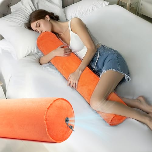 ONTYZZ Seitenschläferkissen Aufblasbar Körperkissen Erwachsene Kinder Kissen Seitenschläfer Komfortkissen für Umarmendes Schlafen Rücken Nacken Lagerungskissen 120 * 20CM
