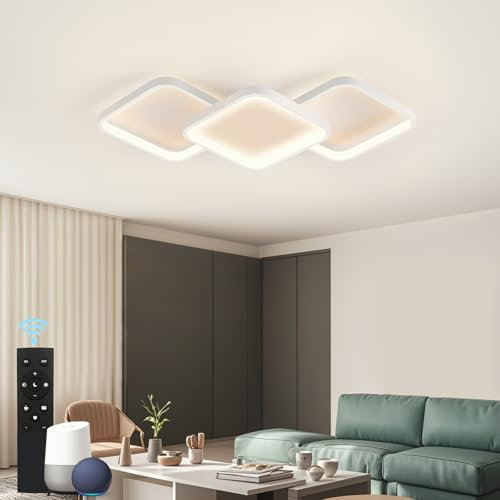 Sky angle Smart Deckenlampe mit Fernbedienung, Matter Kompatibel mit Alexa & Google Home, Dimmbar 3000K-6000K, Flush Mount für Schlafzimmer Wohnzimmer Arbeitszimmer Badezimmer