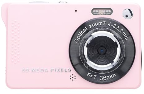 Digital Camera, 1080P 50MP HD Mini CCD Vlog Camera, 16X Zoom Photography Camera for Kids Boys Girls, Video Recording Selfie (64GB)