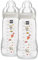 MAM Biberon Easy Active Baby Bottle 330 ml, Kit da 2 per bambini attivi ergonomici e pratici, Accessori neonato 4+ mesi allattamento con tettarella misura 3, Neutro, Versione attuale