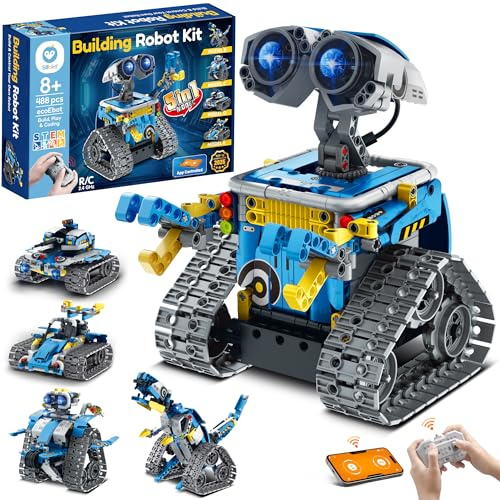 Sillbird Programmierbares Roboter Bauspielzeug für Jungen 8-12 Jahren | 5-in-1 Roboter mit App und Fernbedienung, Geschenk zum Geburtstag und Weihnachten für Kinder ab 8+, 488 Teile