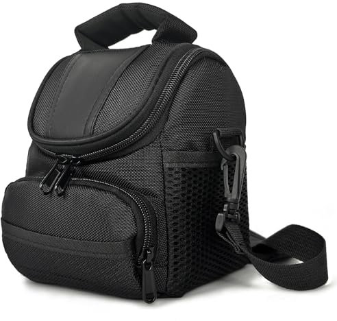 Kommodum - Borsa Fotografica SLR Borsa Macchina Fotografica Custodia Fotocamera per Reflex Compatta Videocamera a Stile Fondina Resistente agli Urti Tracolla Regolabile Nero km22