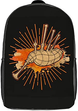Leichter Daypack Vintage Schottische Dudelsäcke Rucksäcke Durable Laptoptasche Für Wandern, Camping, Geschenk, 42X32X14Cm