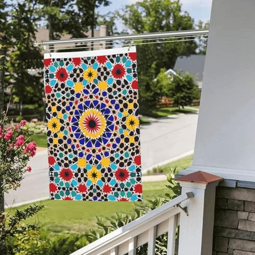 Drapeaux de jardin de 6 x 0,9 m pour l'extérieur - Bannière amusante de couleur marocaine - Drapeau de jardin double face - Bannières de bienvenue pour la maison, la pelouse, la décoration d'intérieur