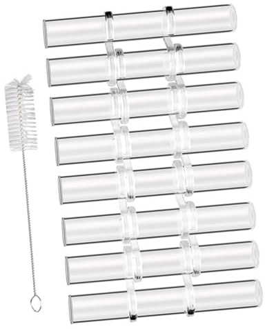 Hemobllo Jarrones de Vidrio para Propagación Hidropónica de Plantas Estación de Escritorio Transparente con Base Resistente y Cepillo Incluido Decoración para Hogar y Oficina