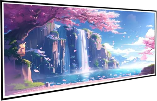 Diamond Painting Adultos, 5D Pintura Diamante flores cerezo Dibujos con Diamantes Pétalo Diamond Art Punto de Cruz Diamante Lienzo 100x200cm, Manualidades Adultos, Decoracion Hogar Regalo J2-566