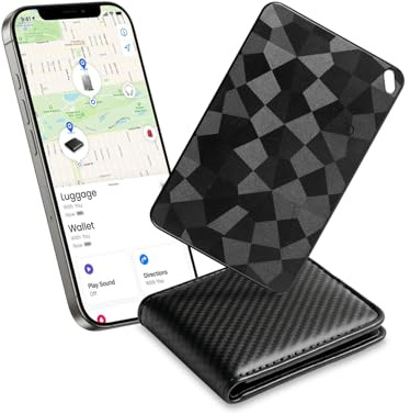 Wallet Tracker(iOS Only),GPS Tracker and Tracker Card for Luggage, Bags, Wallets, Backpacks,Kids,Car,Keys,Dogs,Passports and More,Slim Smart Wallet Finder with Apple Find My, IP67 Waterproof
