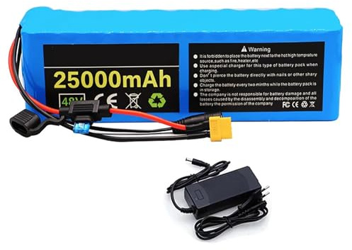 48V 25Ah Elektrofahrrad Batterie Wasserdichter PVC-Akku 48V 13S3P E-Bike Akku Eingebauter BMS Mit Ladegerät Für 200W 350W 500W 800W 1000W Motor