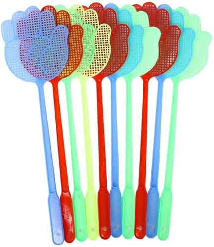 Matamoscas de plástico de 10 Piezas, matamoscas Resistente Orificio para Colgar, Multifuncional, liviano, fácil de Transportar, para Cocina/Oficina/Aula