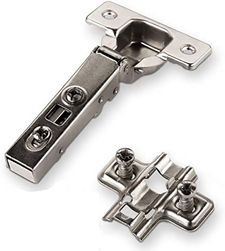 Soft Close Cabinet Cupboard Door Hinges 20 Pack 35mm Full Overlay 110 Degree, Plates and Screws Included Slow Shut Dotty Deals