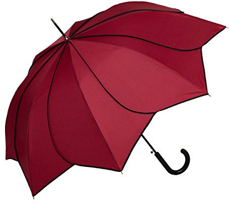 VON LILIENFELD® Parapluie Ombrelle Mariée Automatique Femme Minou bordeaux couture noir