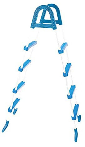 well2wellness® Scala per piscina 4+4 gradini in tubo d'acciaio per piscine fino a 122 cm di altezza (3EXX0175)