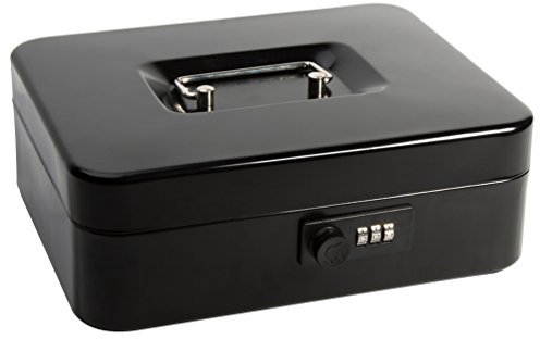 SAFE Geldkassette mit Zahlenschloss, decaller Medium Double Layer Geldkassette mit Geld Tablett Sicherung Aufbewahrungsbox, 9 4/12,7 cm X 7 4/12,7 cm X 3 1/5,1 cm M Schwarz