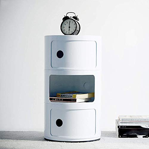 Costello Multi White Drawer Bedside Cabinet Modern Furniture Bathroom Hallway (3 Tier)