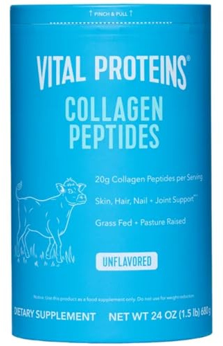 Vital Proteins Natural Whole Nutrition Collagen Peptides - Pasture Raised, Grass Fed, Paleo Friendly, Gluten Free, Single Ingredient - 24 Ounce