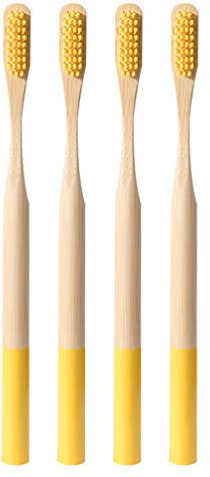 EXCEART 4stücke Zahnbürste Aus Bambus Für Erwachsene Borstenzahnbürste Langlebiges Holzmaterial Ergonomischer Griff Gründliche Zahnreinigung Geeignet Für Reisen Und Zuhause