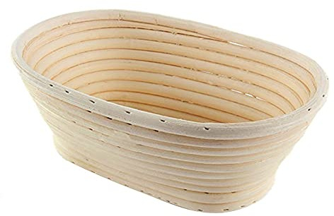 Gärkörbchen Oval, 28 * 14 * 8 cm, Brot Teig Korb Form Gärkörbe Korb aus Natürlichem Peddigrohr für selbstgemachtes Brot für professionelle und häusliche Bäcker, Bäckermesser