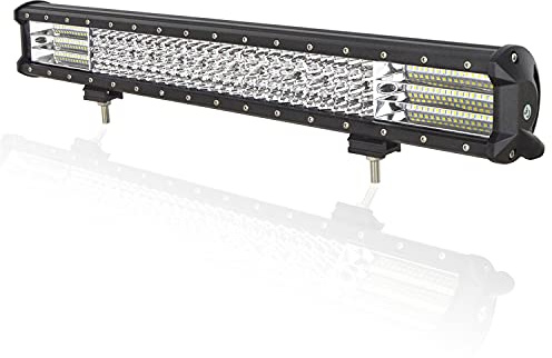 AUXTINGS 58cm 23 Inch 570W Quad Row LED Work Light Bar Work Light Spot Flood Beam for Trucks Tractor 4x4 Boat Off Road Car Fog Driving Lamp 12V 24V Waterproof