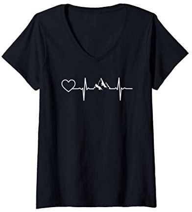 Femme Randonnée pour les amoureux de la nature en montagne T-Shirt avec Col en V
